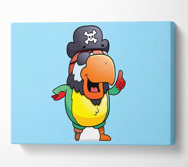  A Canvas Print of Pirate Parrot Eyepatch Baby Blue Canvas Print