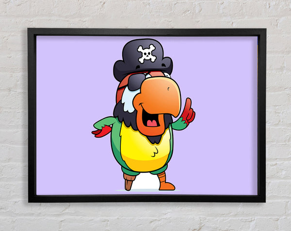 Pirate Parrot Eyepatch Lilac Framed Print