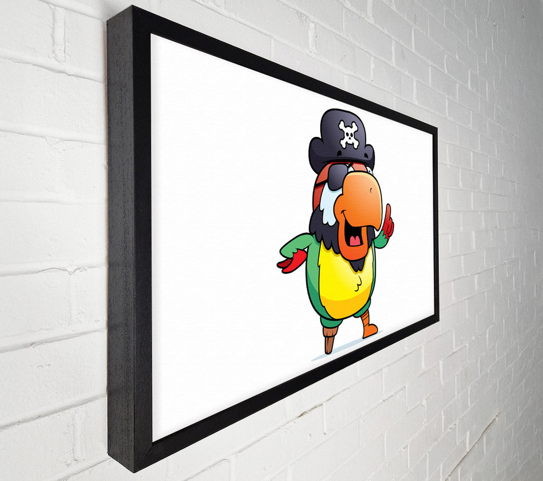  A Canvas Print of Pirate Parrot Eyepatch White Canvas Print