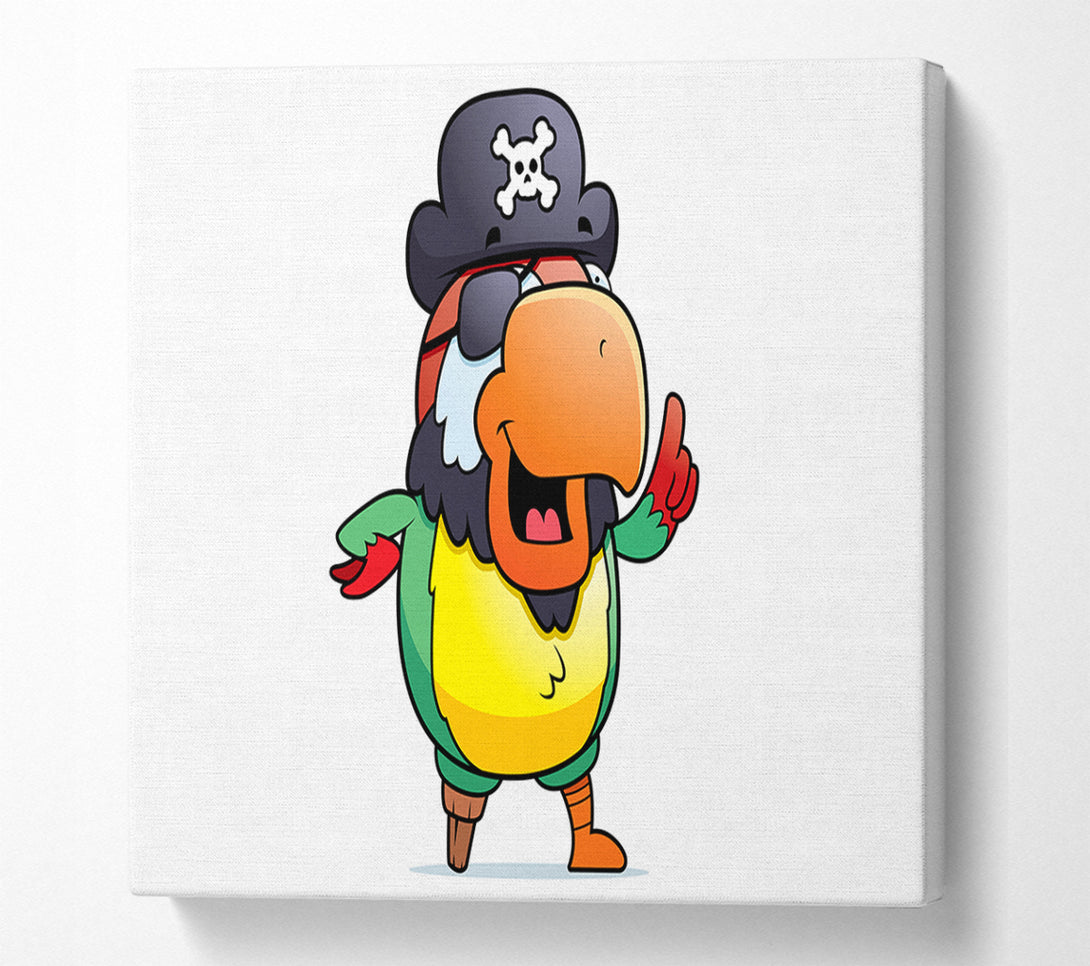  A Canvas Print of Pirate Parrot Eyepatch White Canvas Print