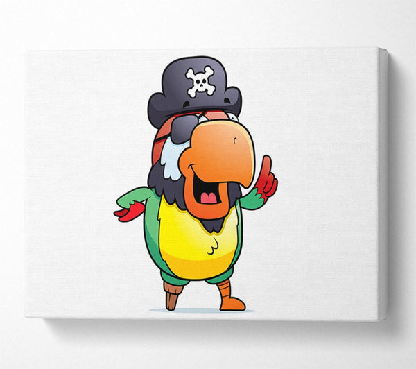  A Canvas Print of Pirate Parrot Eyepatch White Canvas Print
