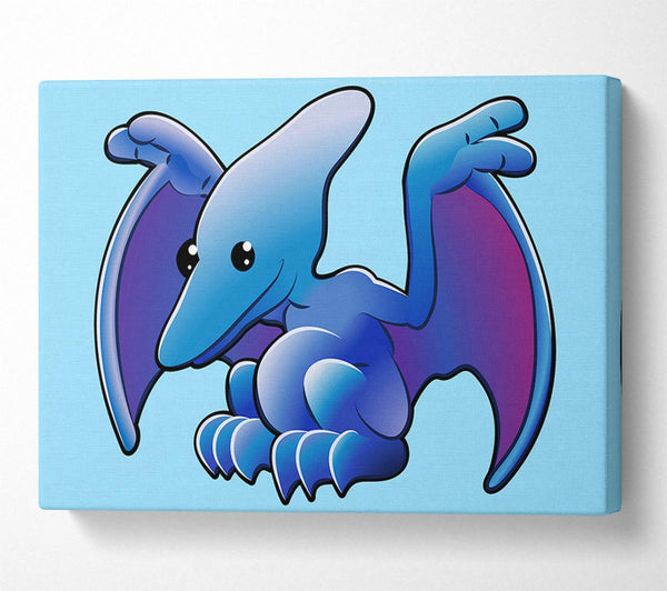  A Canvas Print of Pterodactyl Dinosaur Baby Blue Canvas Art