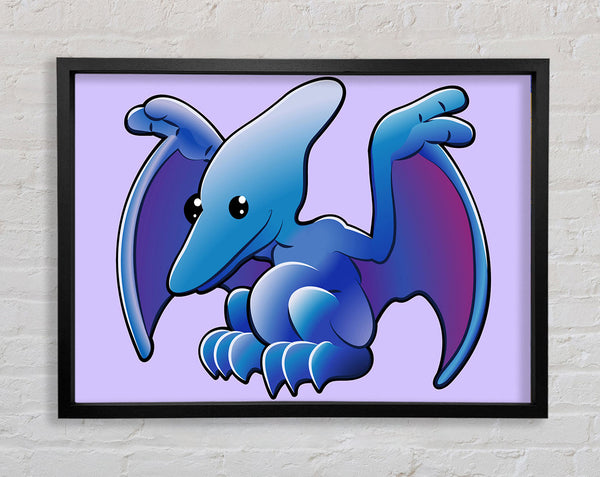 Pterodactyl Dinosaur Lilac Framed Print