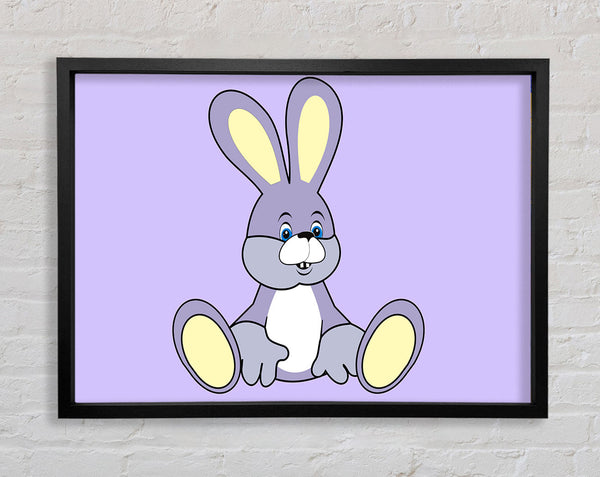 Rabbit Sitting Down Lilac Framed Print