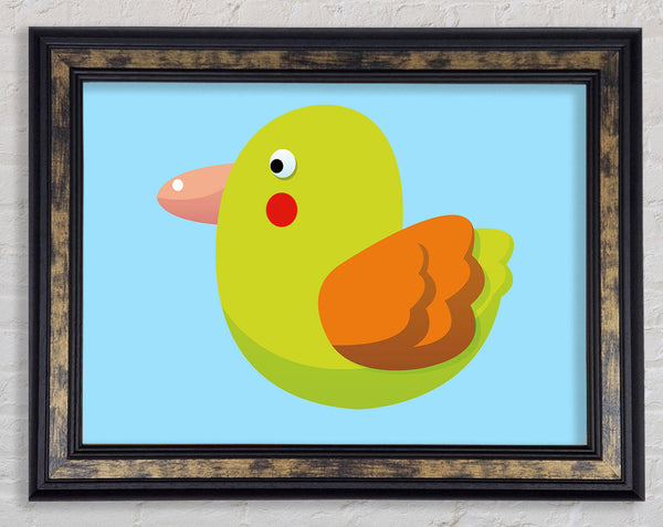 Red Spot Bird Baby Blue Framed Print