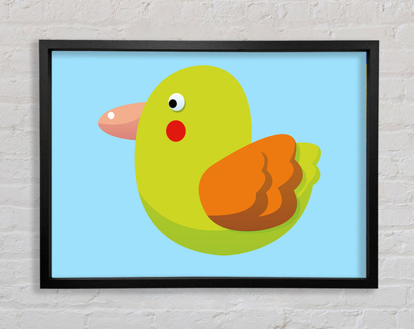 Red Spot Bird Baby Blue Framed Print