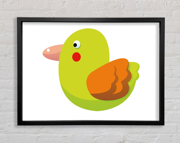 Red Spot Bird White Framed Print