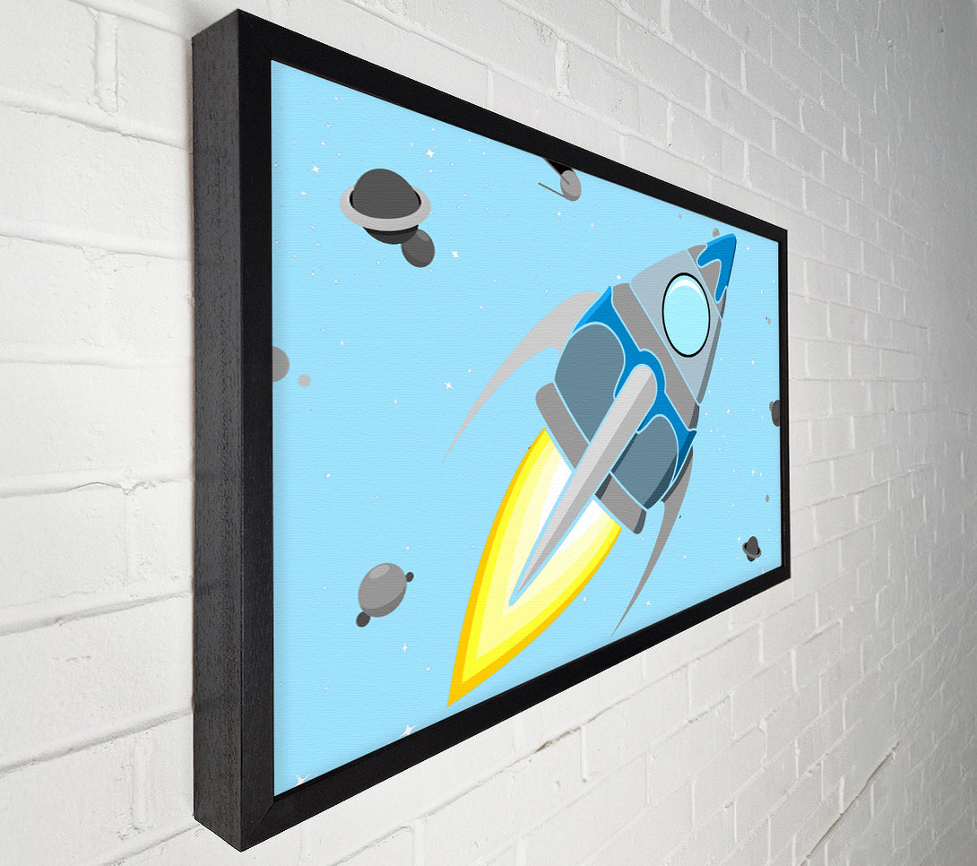  A Canvas Print of Rocket Ship Baby Blue Canvas Art