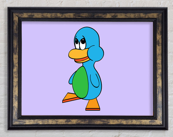 Sad Duck Lilac Framed Print