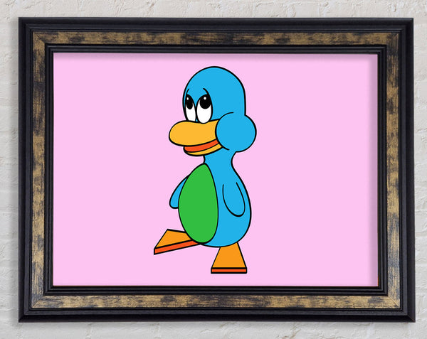 Sad Duck Pink Framed Print