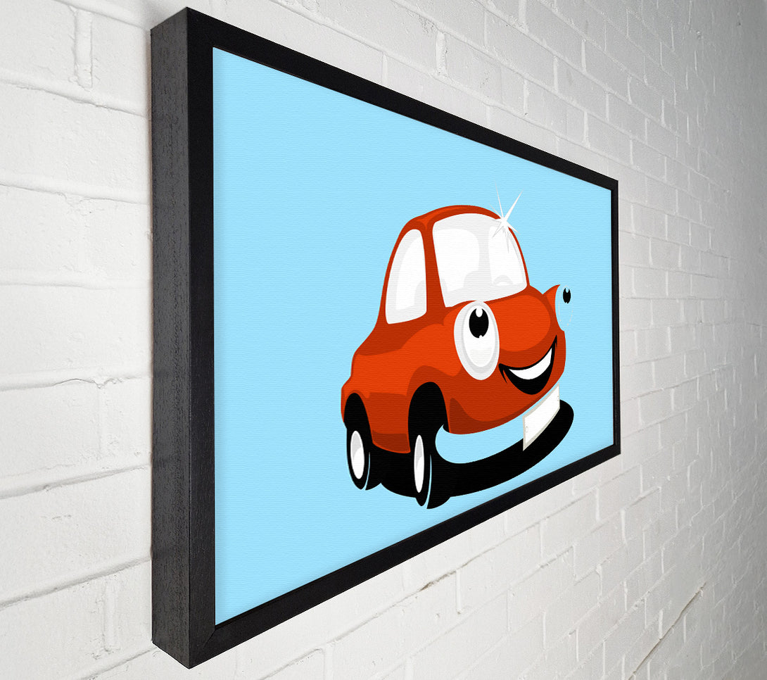  A Canvas Print of Smiling Clean Car Baby Blue Canvas Print