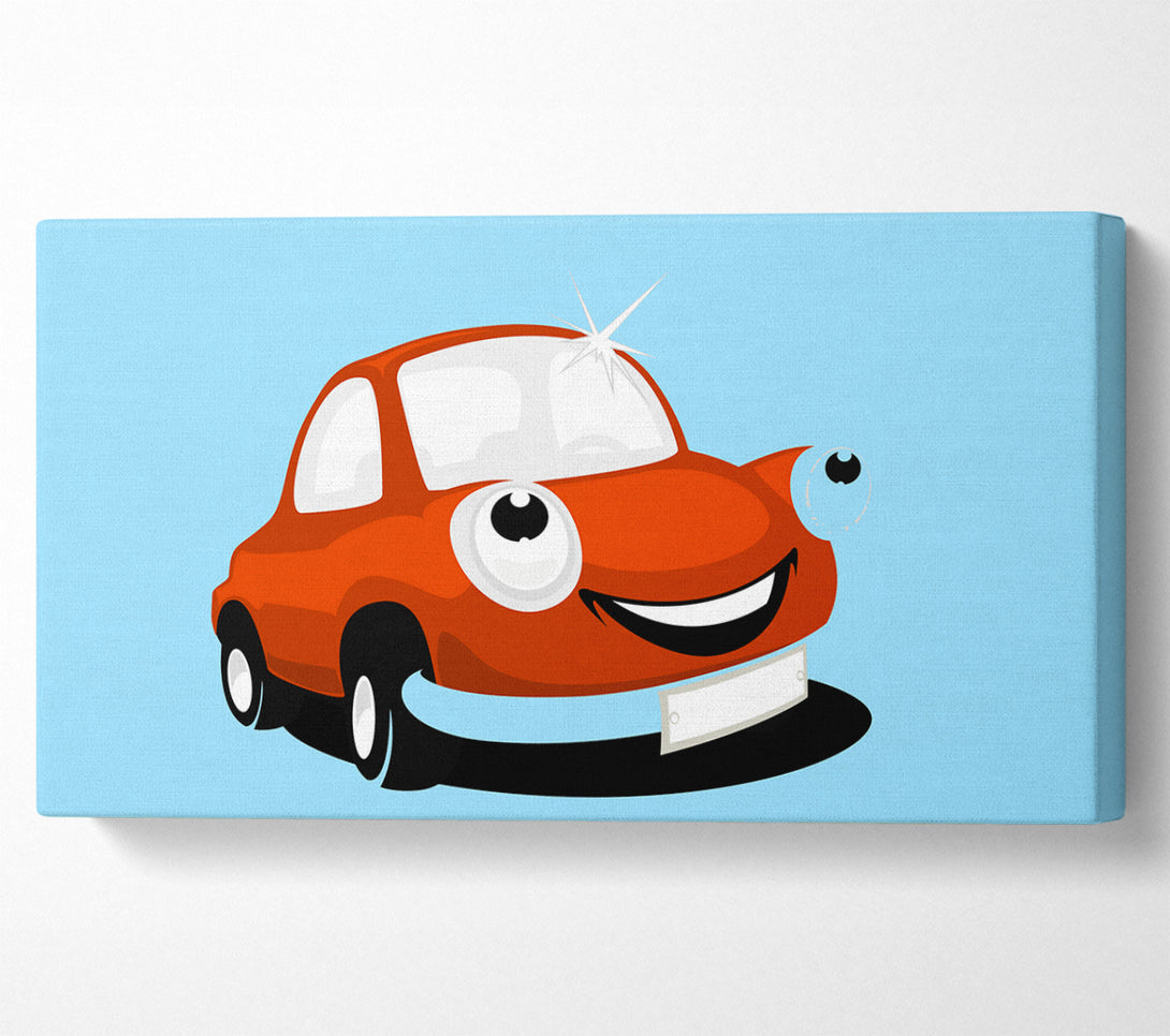  A Canvas Print of Smiling Clean Car Baby Blue Canvas Print