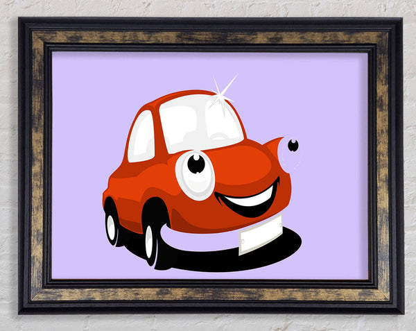 Smiling Clean Car Lilac Framed Print
