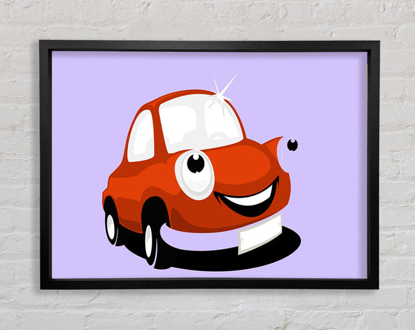 Smiling Clean Car Lilac Framed Print