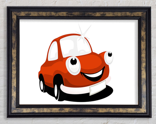 Smiling Clean Car White Framed Print