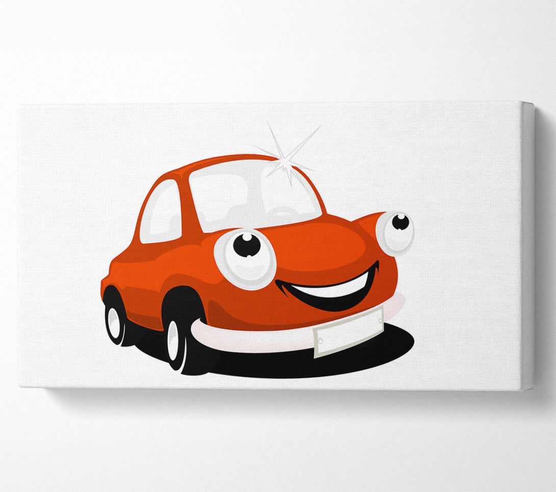  A Canvas Print of Smiling Clean Car White Canvas Print