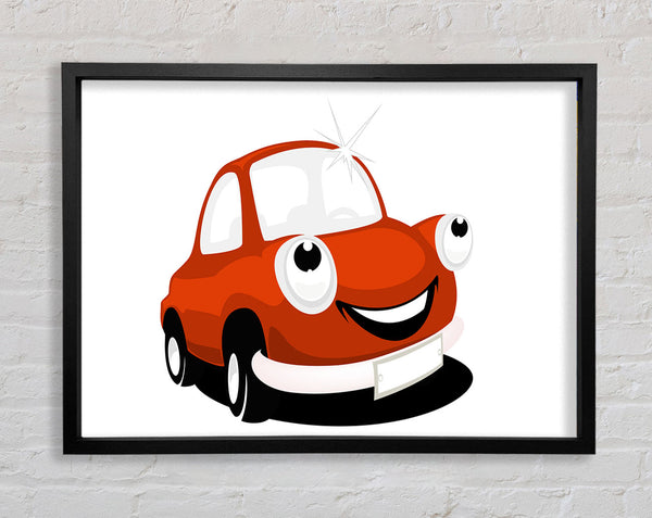 Smiling Clean Car White Framed Print