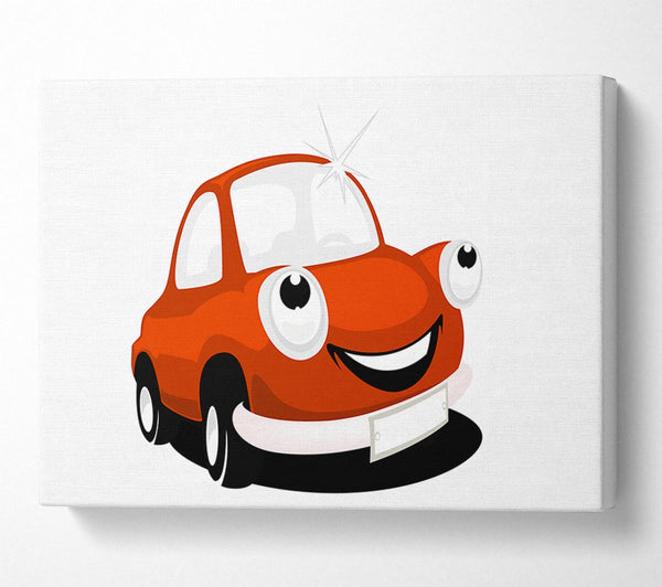  A Canvas Print of Smiling Clean Car White Canvas Print