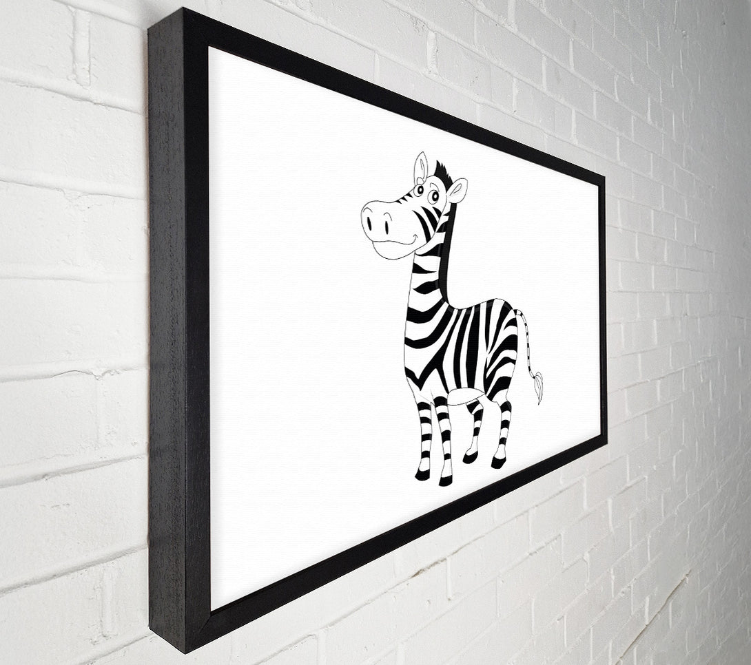  A Canvas Print of Standing Zebra White Canvas Print