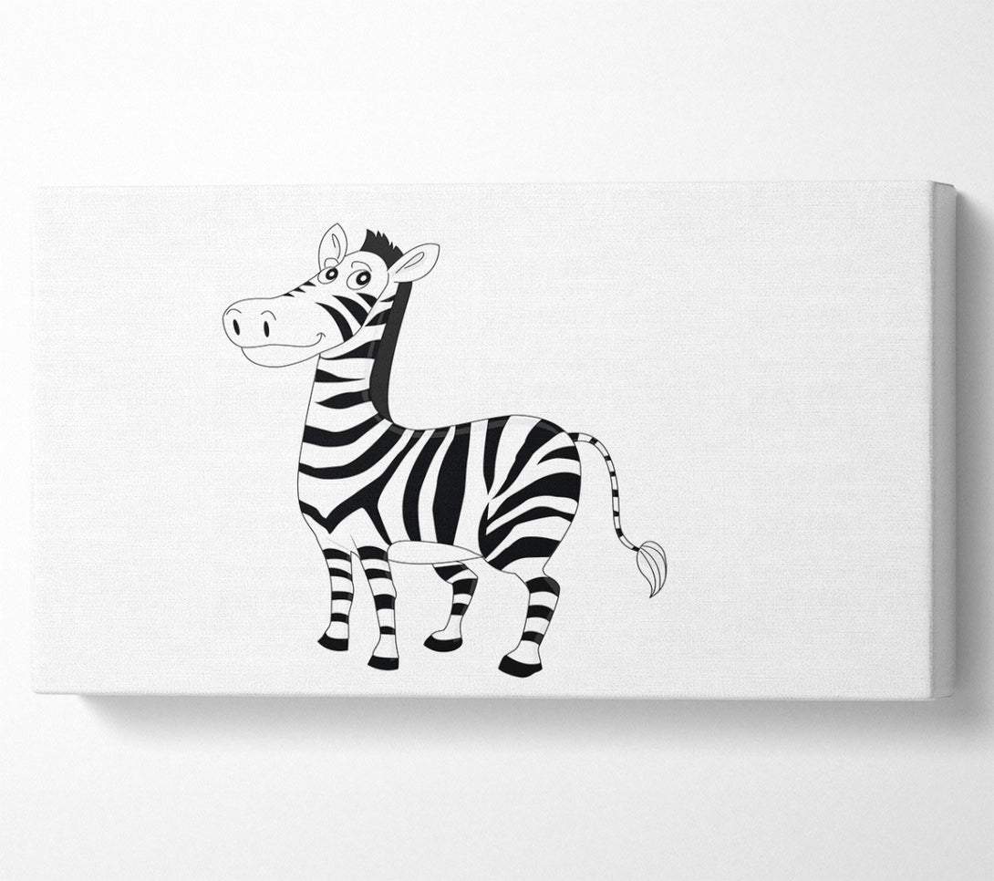  A Canvas Print of Standing Zebra White Canvas Print