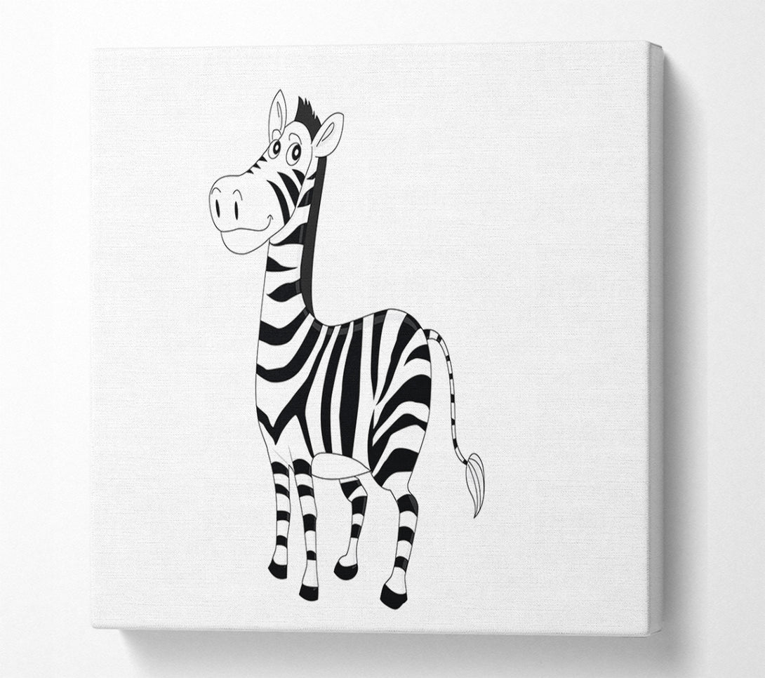  A Canvas Print of Standing Zebra White Canvas Print