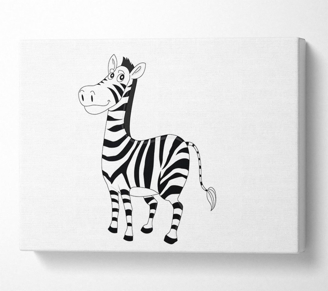  A Canvas Print of Standing Zebra White Canvas Print