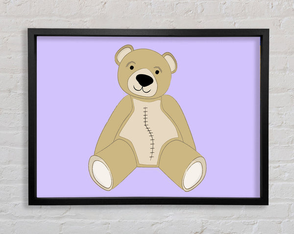 Stitched Up Teddy Lilac Framed Print