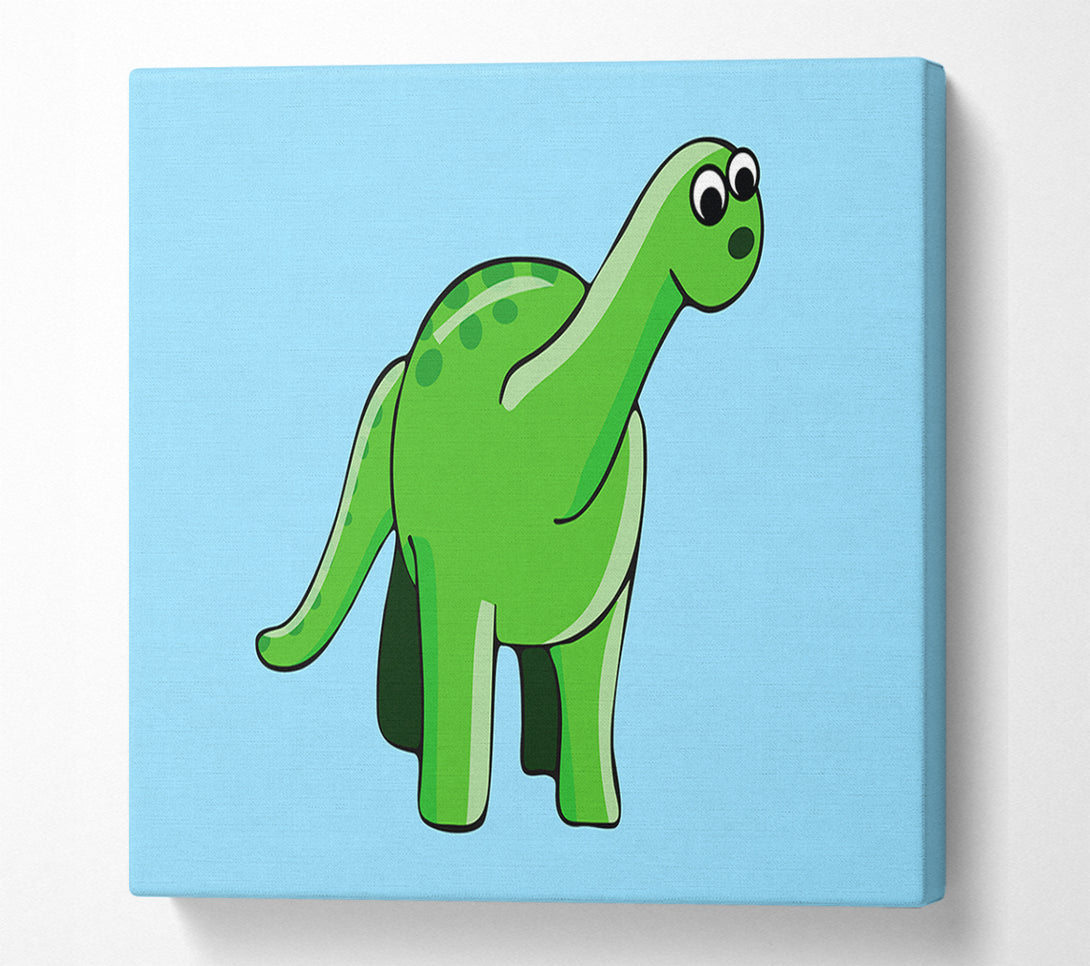  A Canvas Print of Suprised Dinosaur Baby Blue Canvas Art