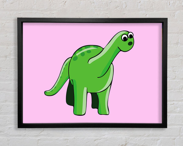 Suprised Dinosaur Pink Framed Print