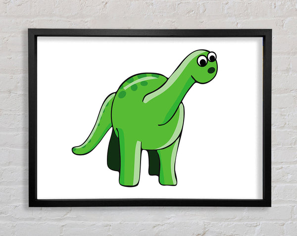 Suprised Dinosaur White Framed Print