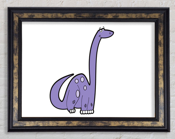 Tall Dinosaur White Framed Print