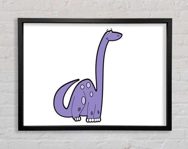 Tall Dinosaur White Framed Print