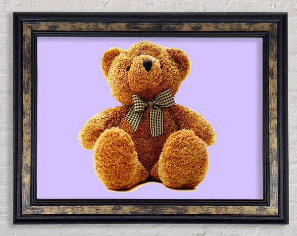 Teddy Bear Bow Lilac Framed Print