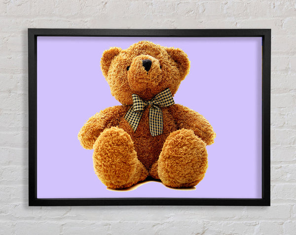 Teddy Bear Bow Lilac Framed Print