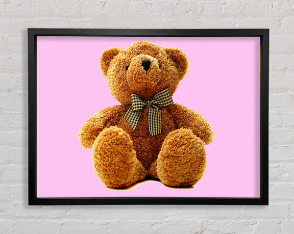 Teddy Bear Bow Pink Framed Print