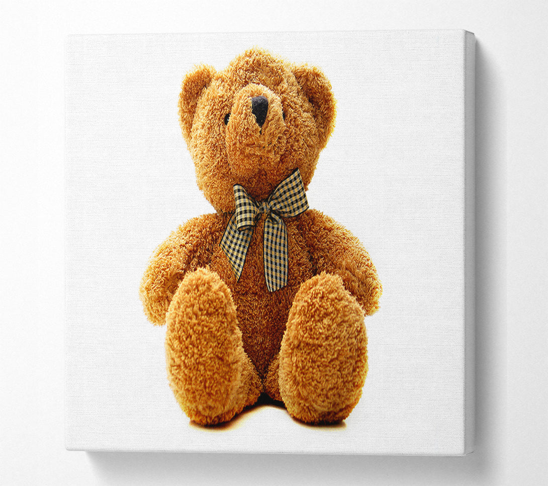  A Canvas Print of Teddy Bear Bow White Canvas Art