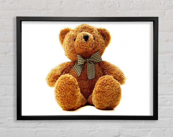 Teddy Bear Bow White Framed Print