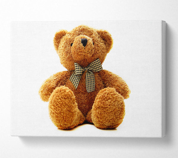  A Canvas Print of Teddy Bear Bow White Canvas Art