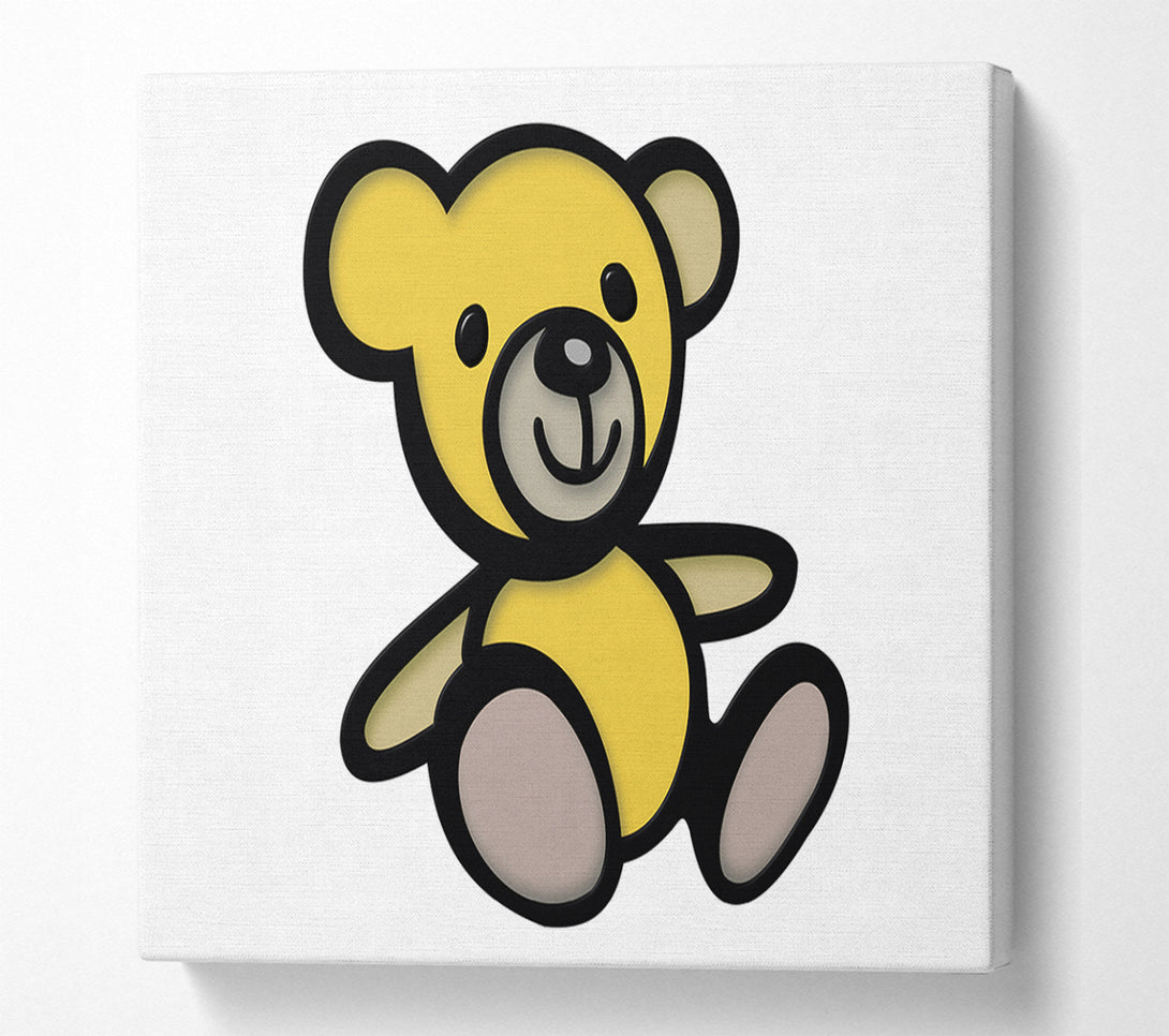  A Canvas Print of Teddy Bear Cartoon White Canvas Print