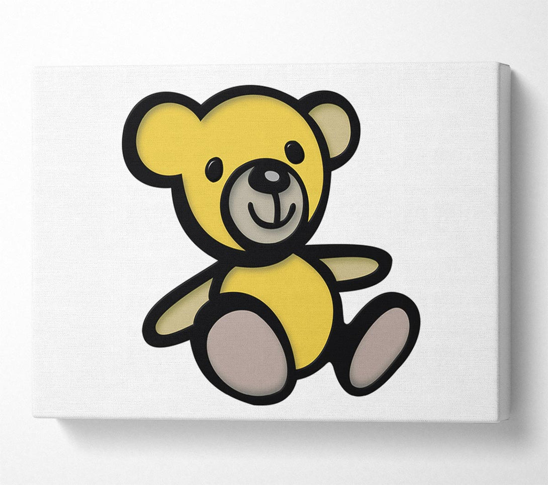  A Canvas Print of Teddy Bear Cartoon White Canvas Print