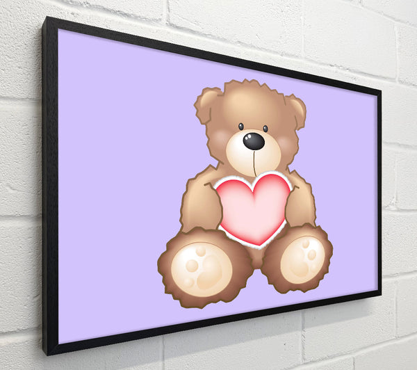 Teddy Bear Love Heart Lilac