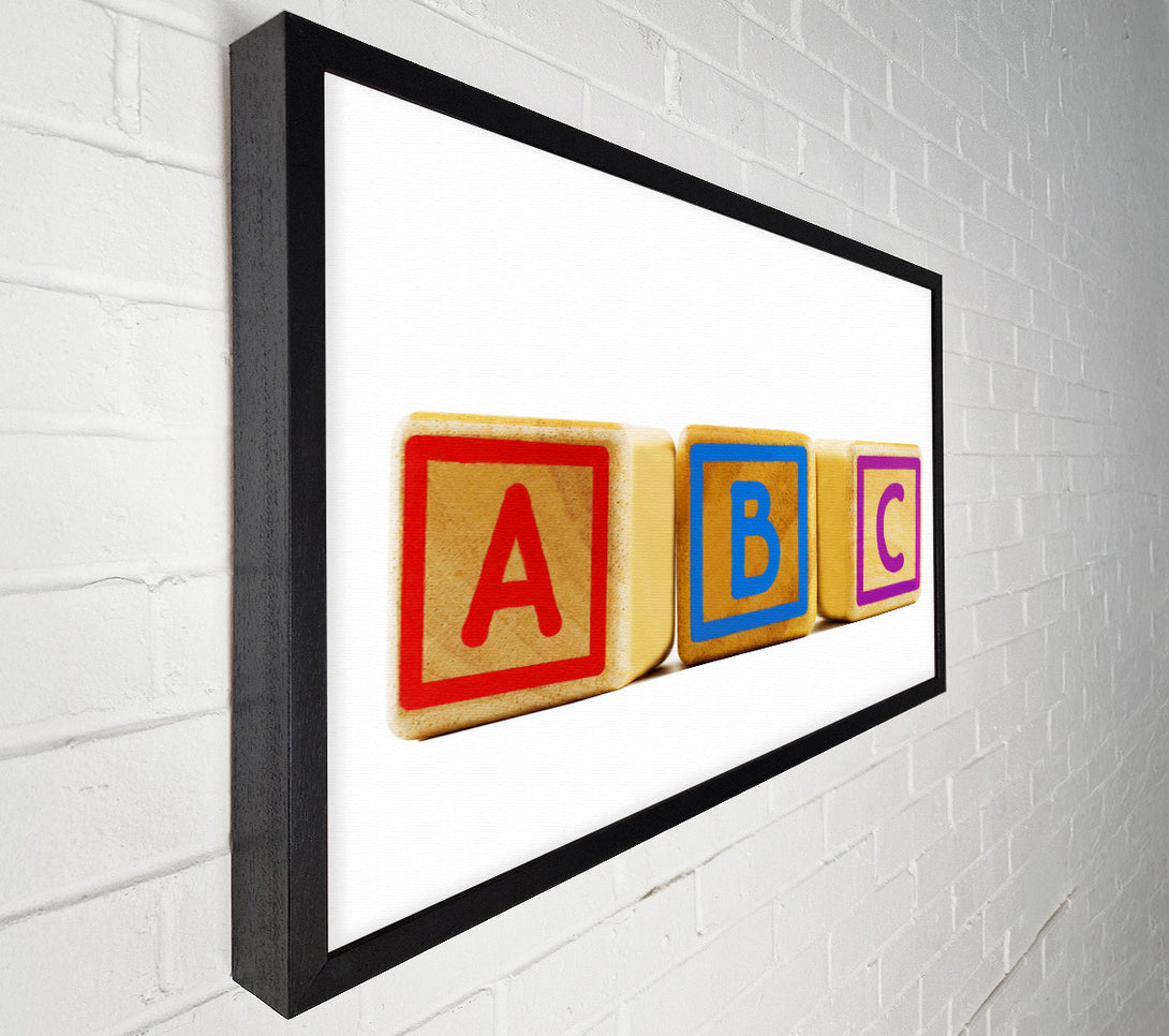  A Canvas Print of Three Alphabet Blocks White Canvas Print
