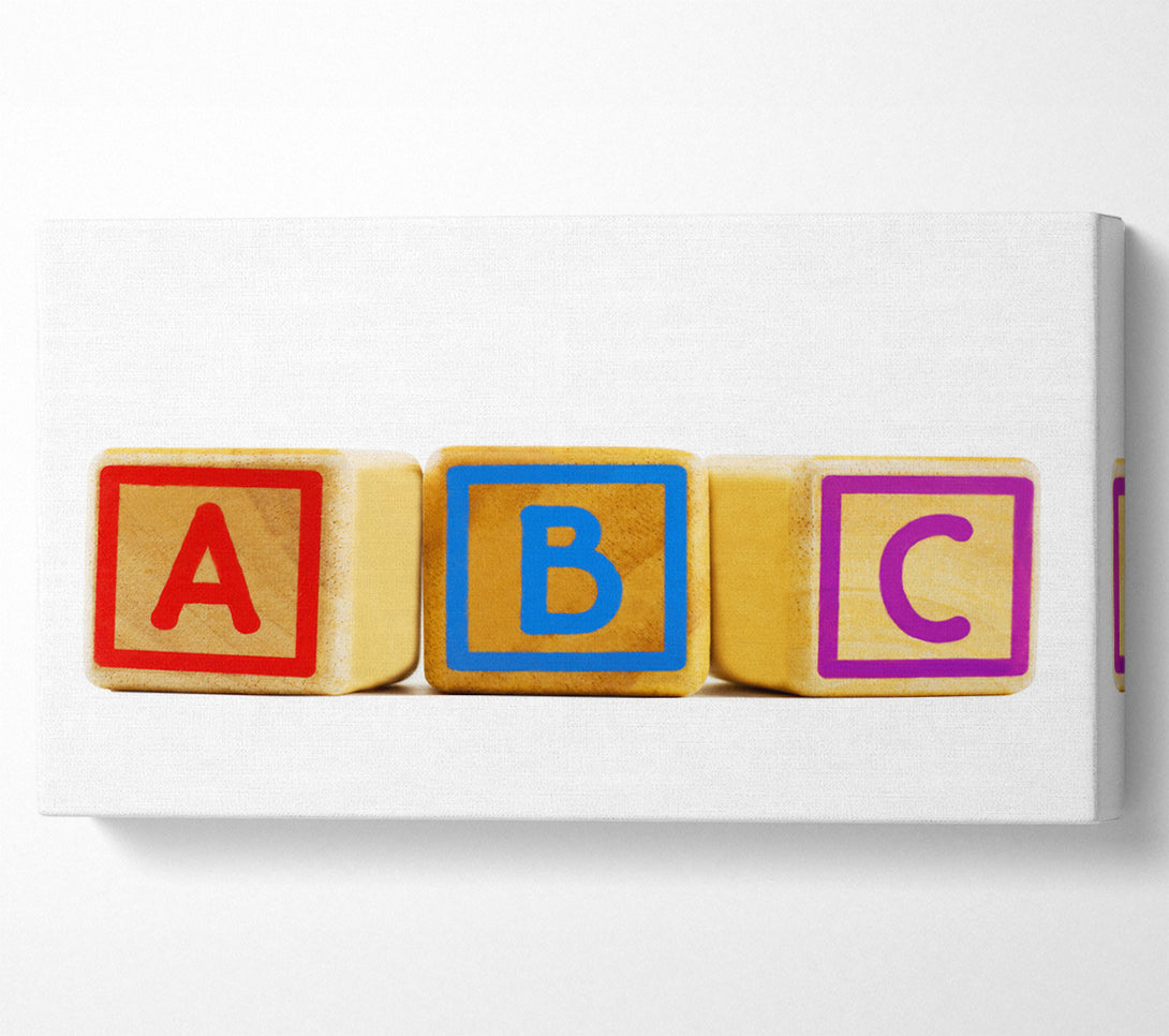 A Canvas Print of Three Alphabet Blocks White Canvas Print