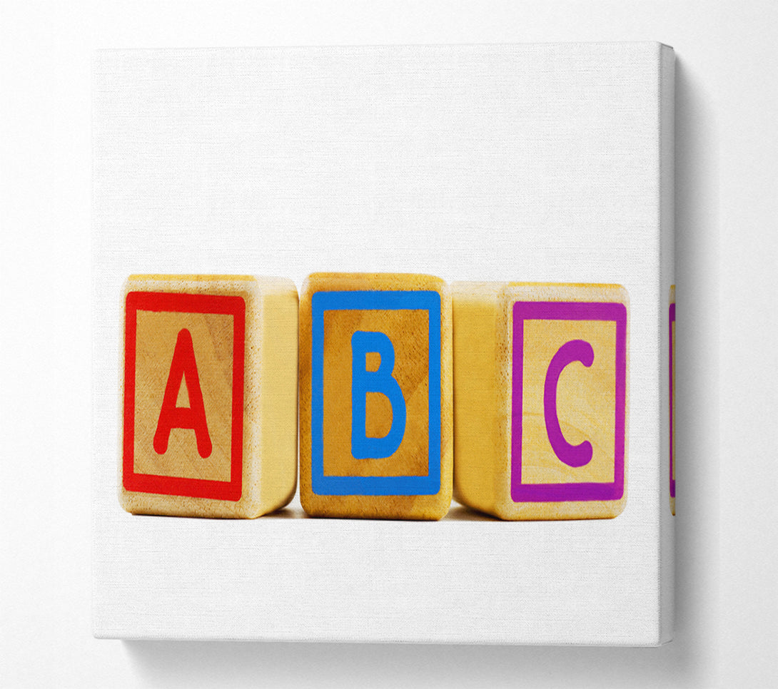  A Canvas Print of Three Alphabet Blocks White Canvas Print
