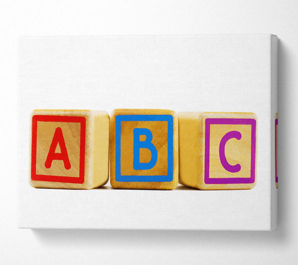  A Canvas Print of Three Alphabet Blocks White Canvas Print