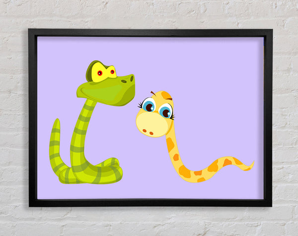 Two Snakes Lilac Framed Print