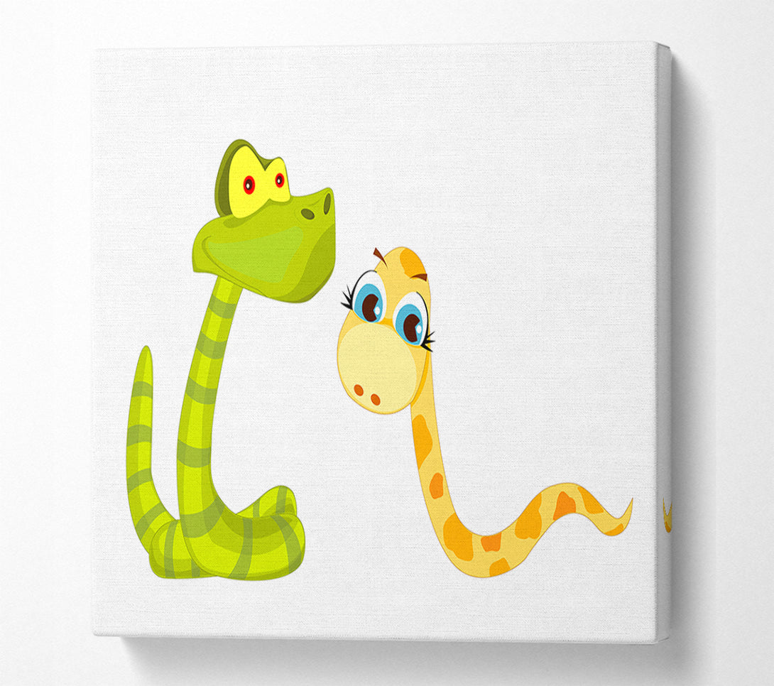  A Canvas Print of Two Snakes White Canvas Art