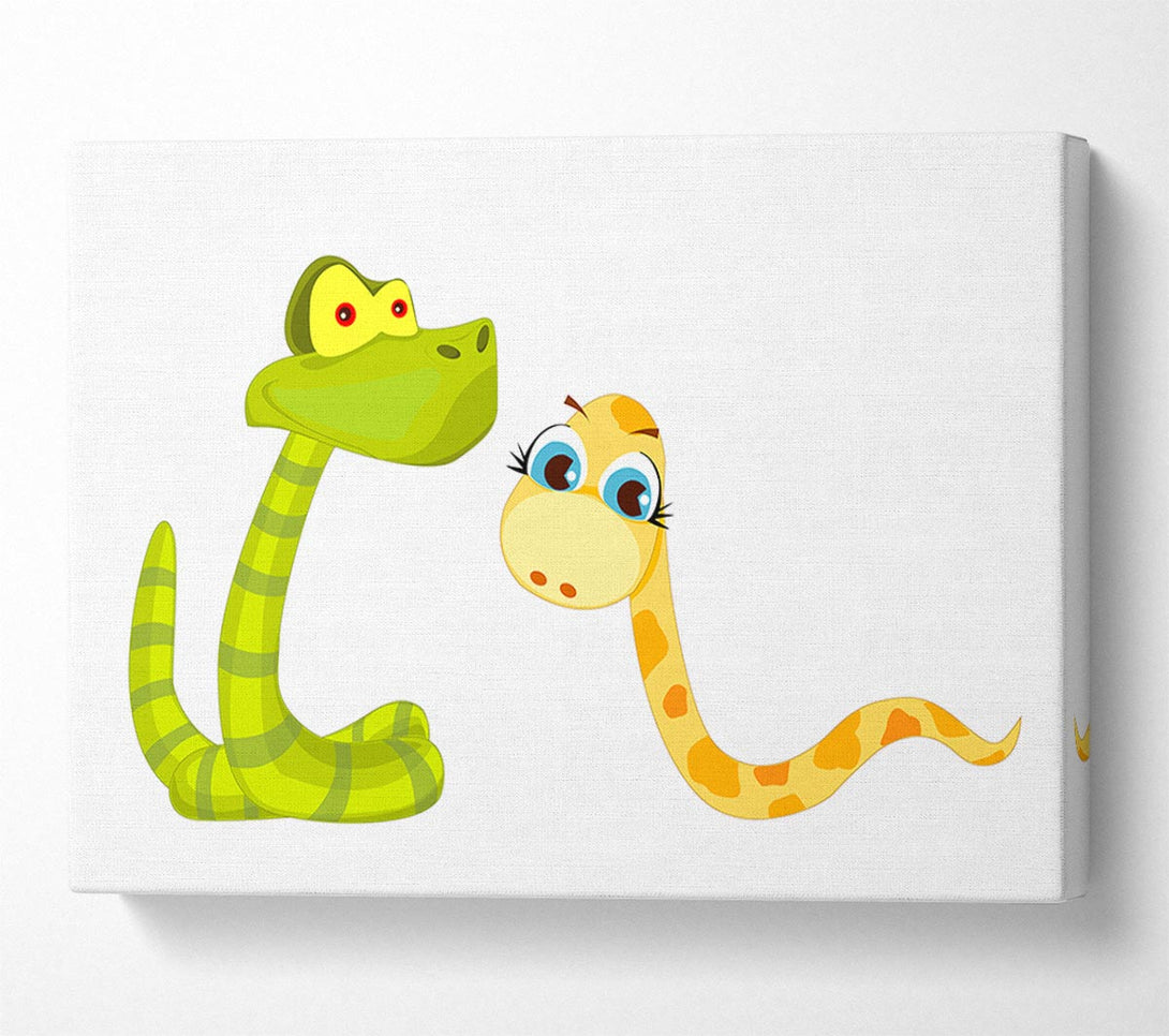  A Canvas Print of Two Snakes White Canvas Art
