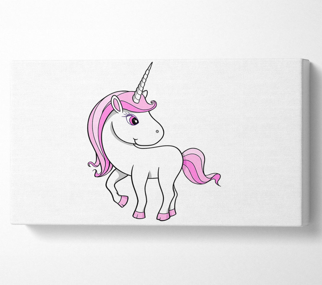  A Canvas Print of Unicorn Walking White Canvas Wall Art