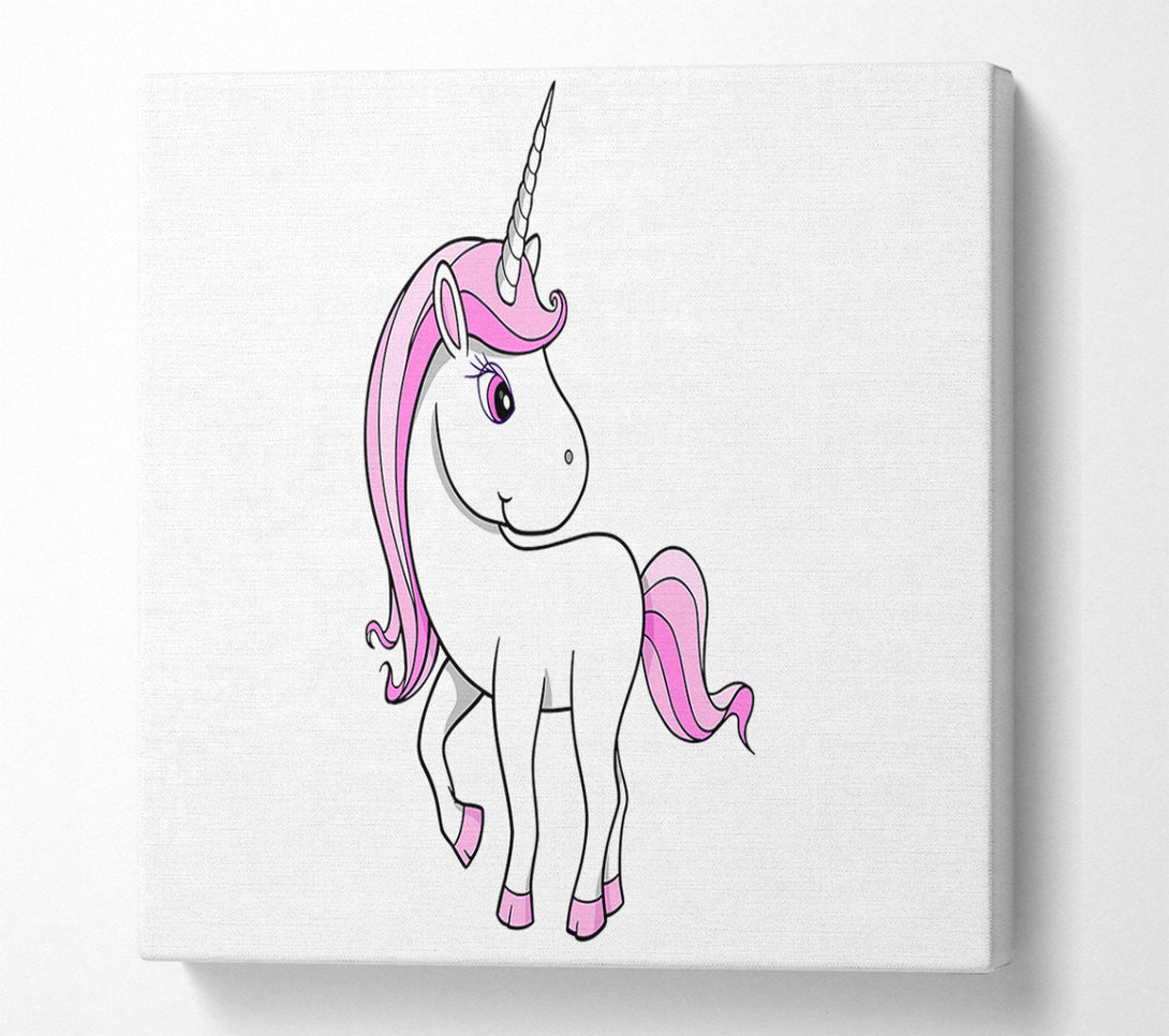  A Canvas Print of Unicorn Walking White Canvas Wall Art